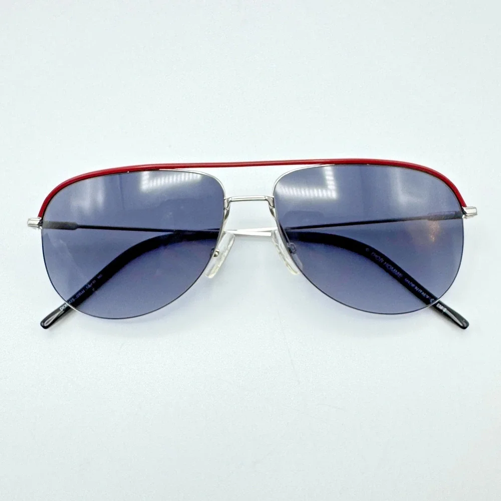 Dior Homme Sunglasses Dior0147S 010JJ Palladium Black Red Aviator Gradient Lens